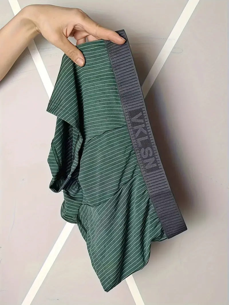Premium Men's Striped Cotton Boxer Briefs | (PACK OF 6)