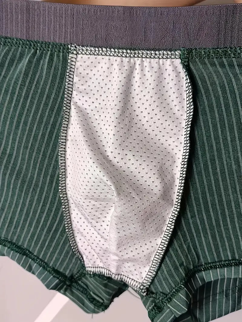 Premium Men's Striped Cotton Boxer Briefs | (PACK OF 6)