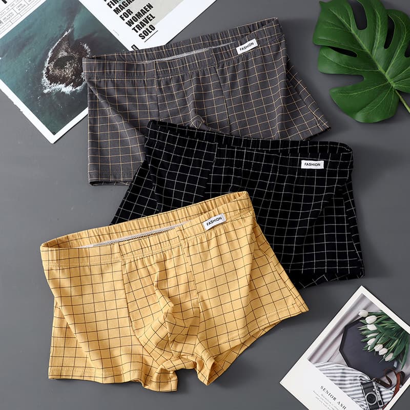 Ginseng Essence Checked Boxers | BS-04