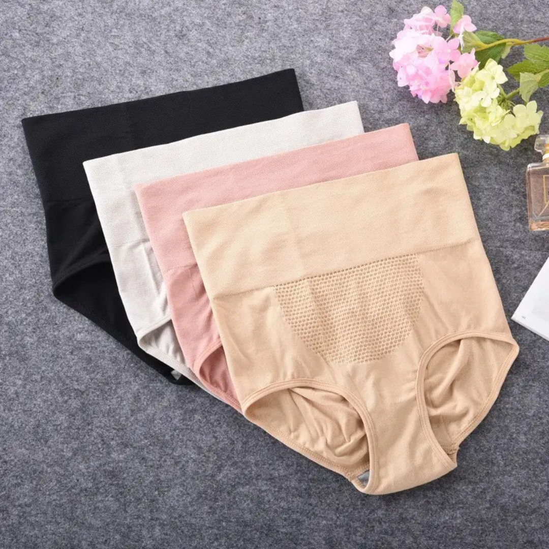 Womens High waisted Tummy Tucking Seamless Underwear (Pack of 6)
