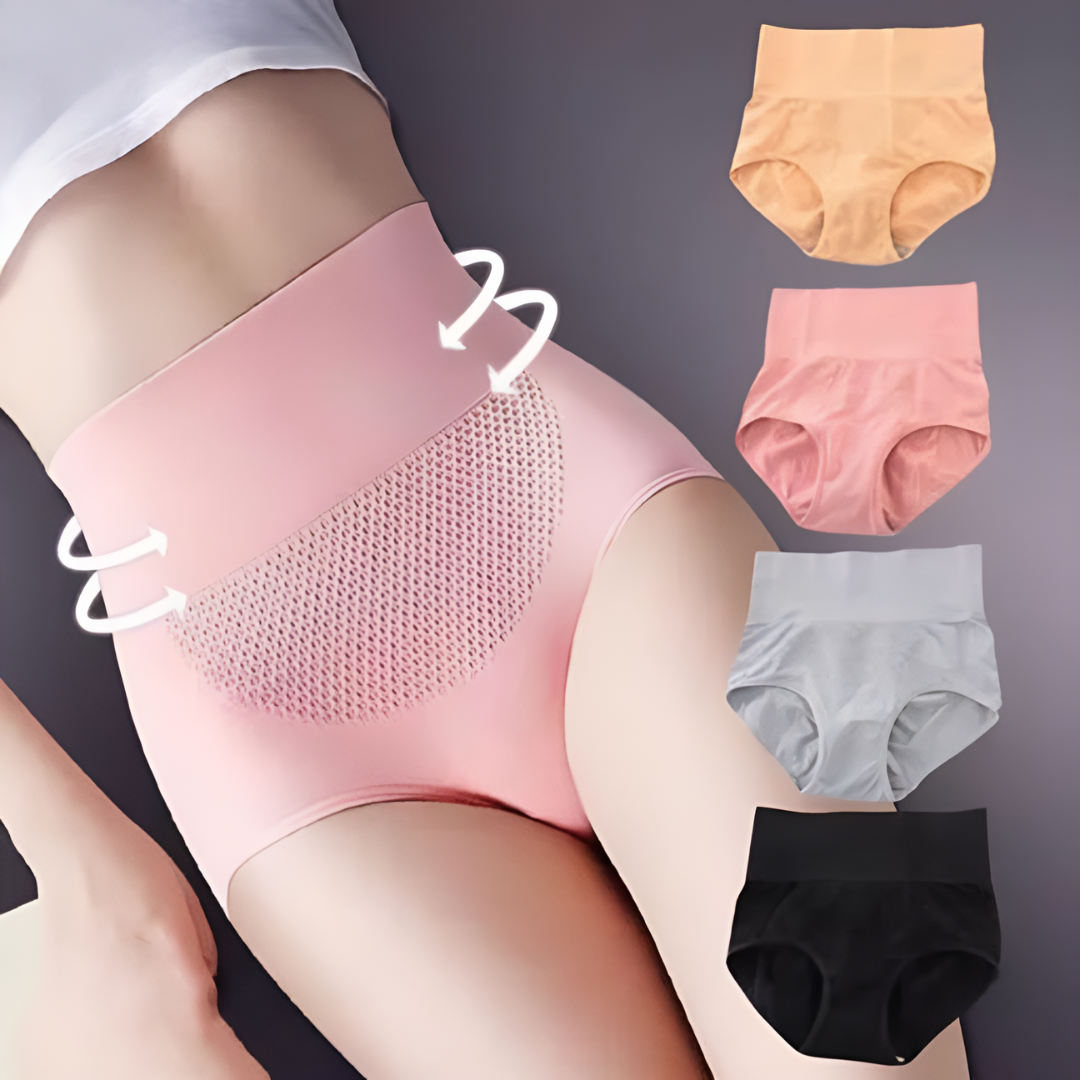 Womens High waisted Tummy Tucking Seamless Underwear (Pack of 6)