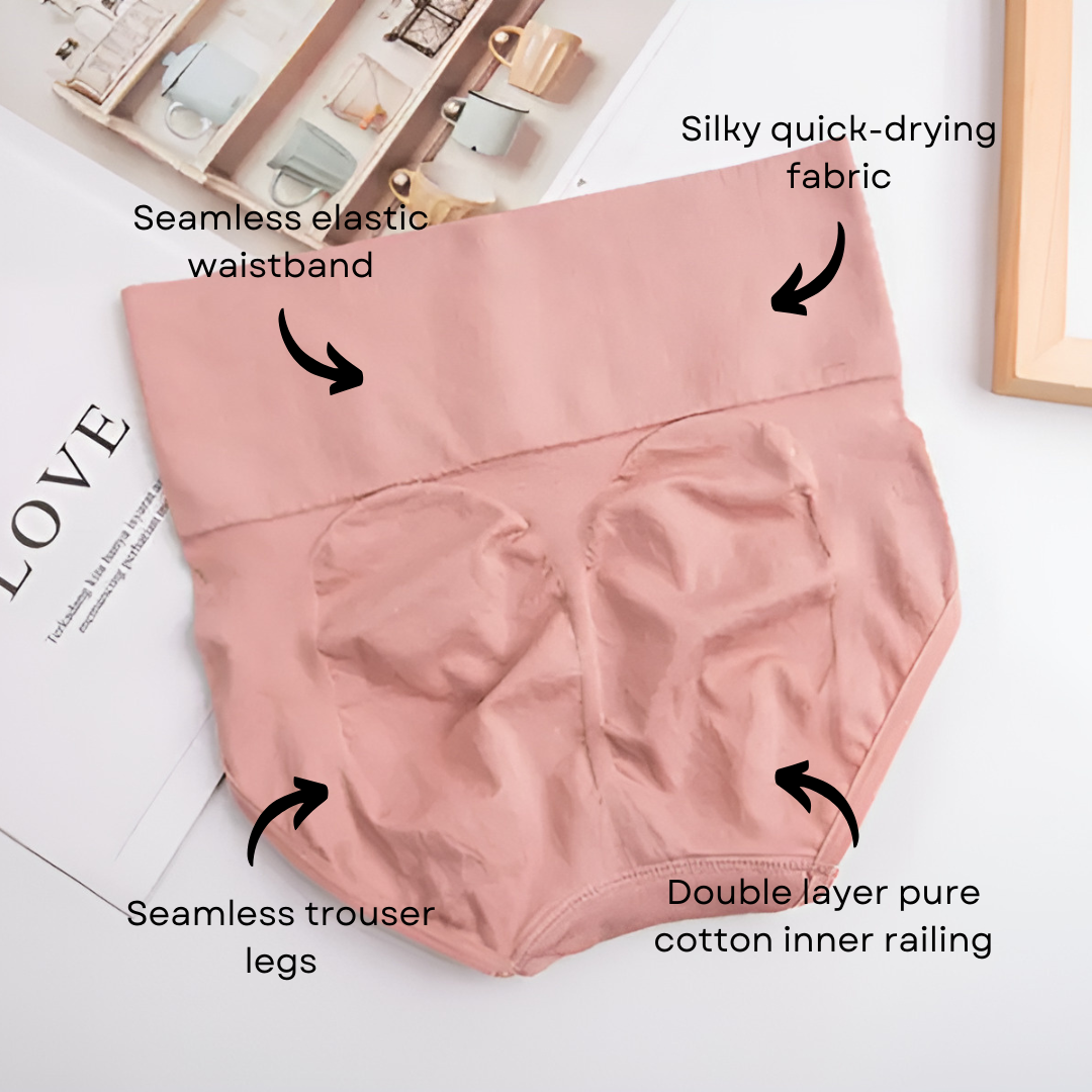 Womens High waisted Tummy Tucking Seamless Underwear (Pack of 6)