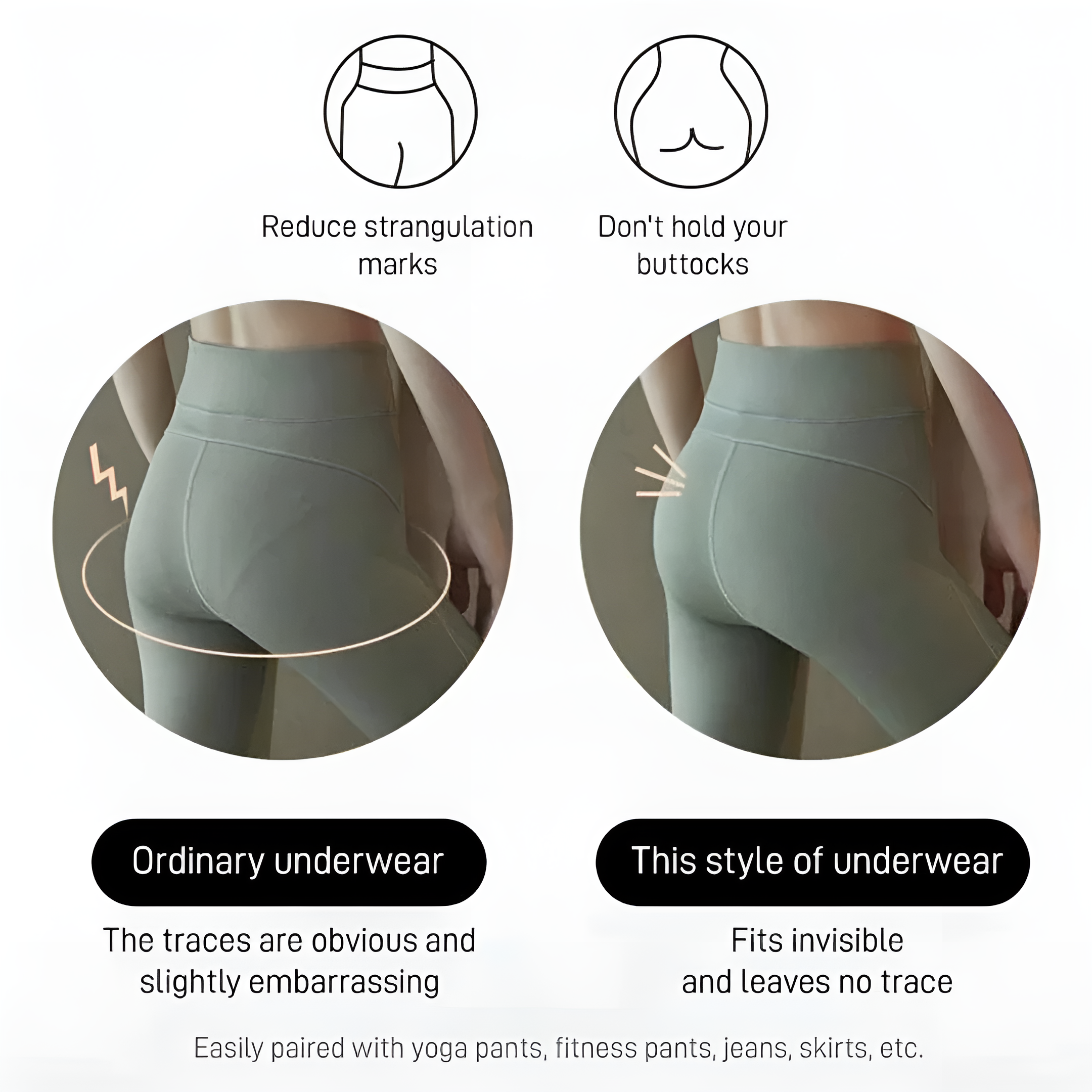 Womens High waisted Tummy Tucking Seamless Underwear (Pack of 6)