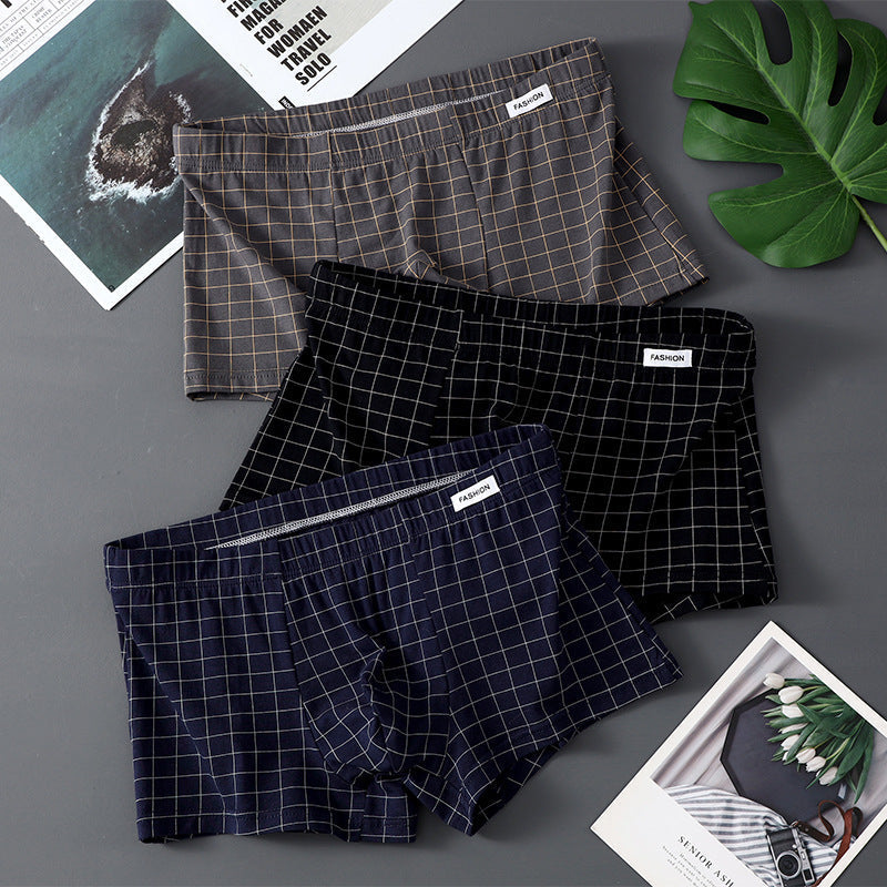 Ginseng Essence Checked Boxers | BS-04