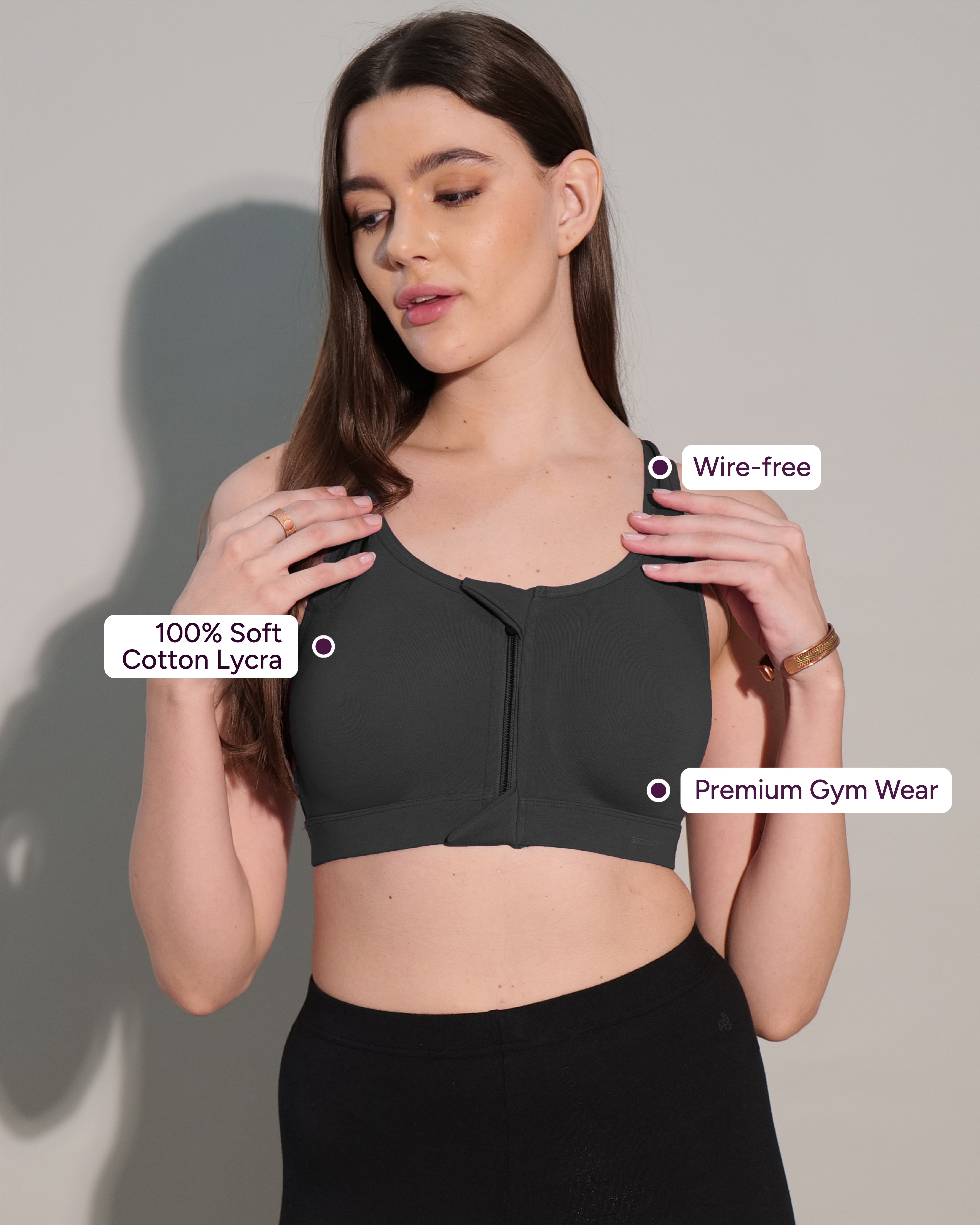 Zipper Sports Cotton Bra Pack of 6