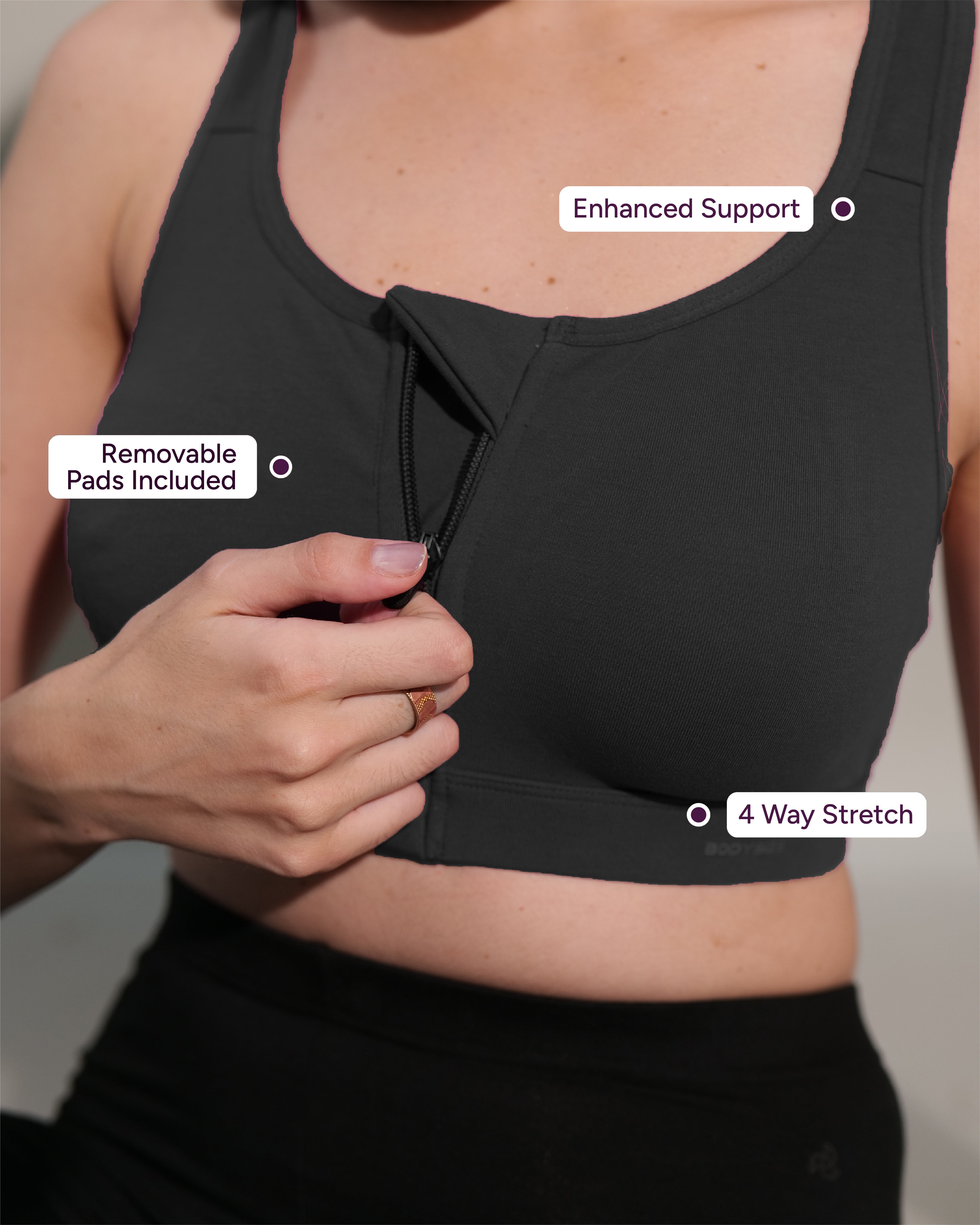 Zipper Sports Cotton Bra Pack of 6