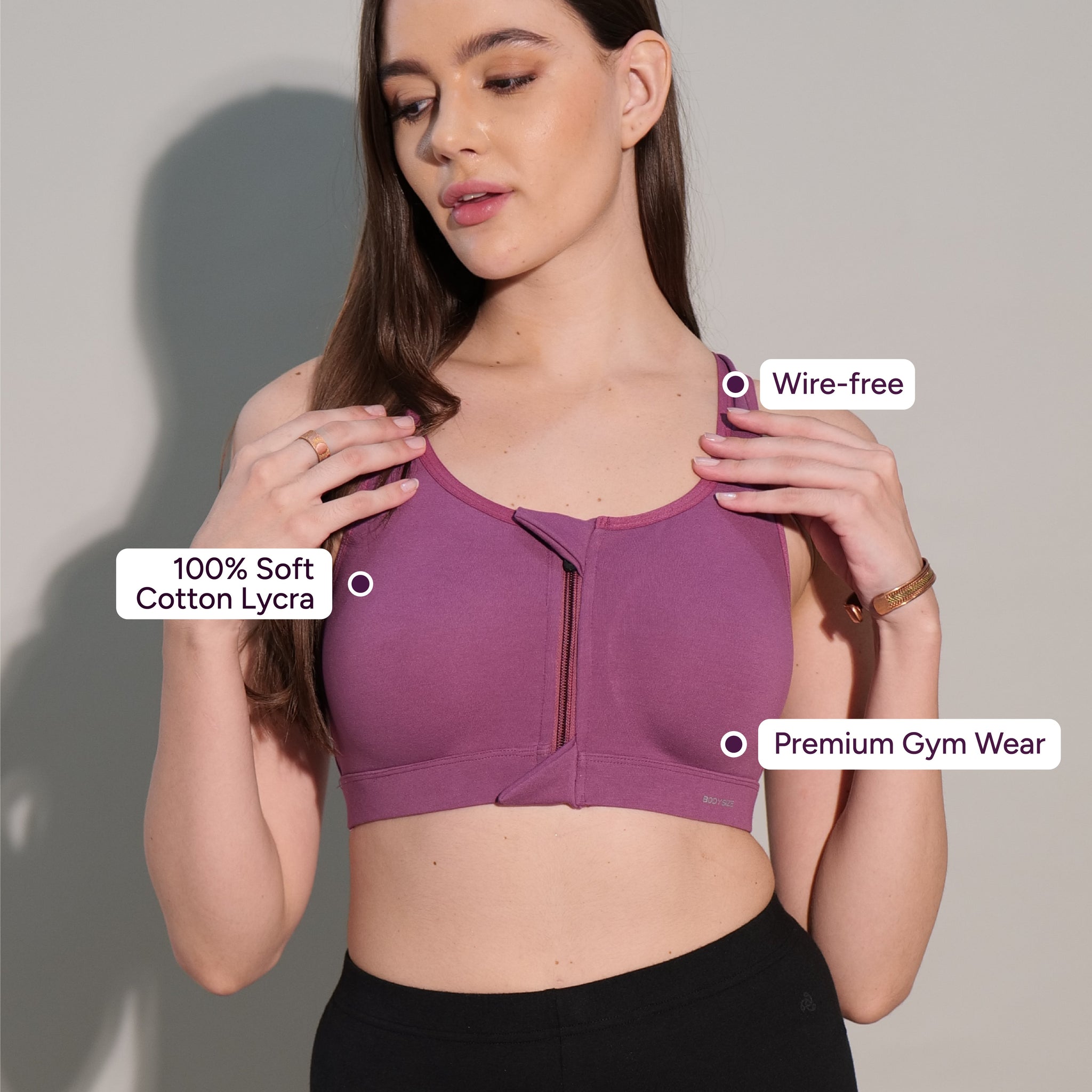 Zipper Sports Cotton Bra Pack of 6