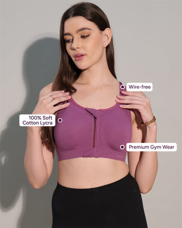 Zipper Sports Cotton Bra Pack of 6
