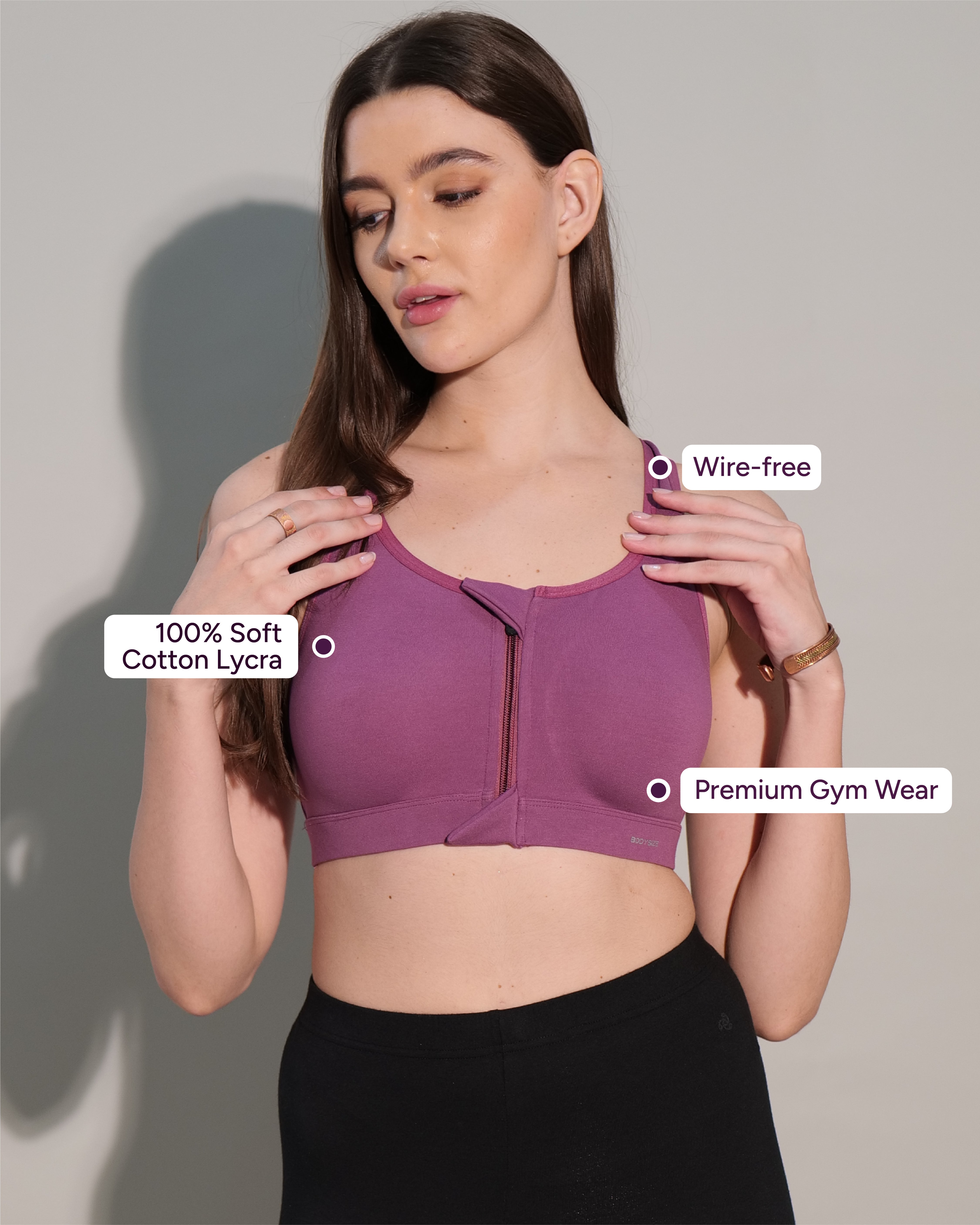 Zipper Sports Cotton Bra Pack of 6