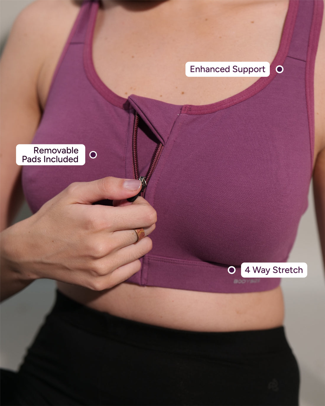 Zipper Sports Cotton Bra Pack of 6