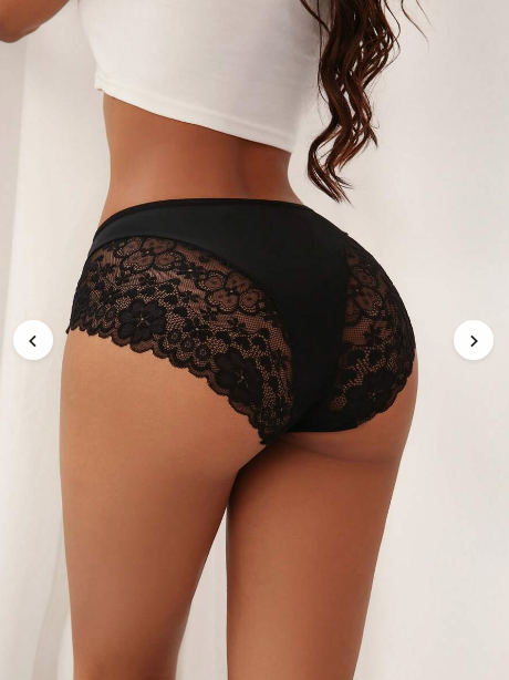 Plain Splice Lace Triangle Panties