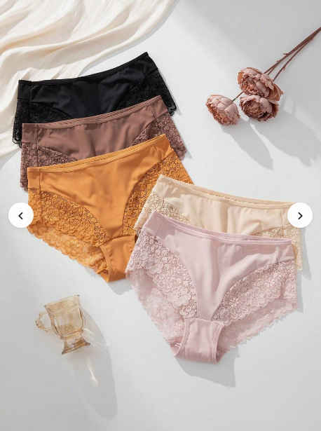 Plain Splice Lace Triangle Panties