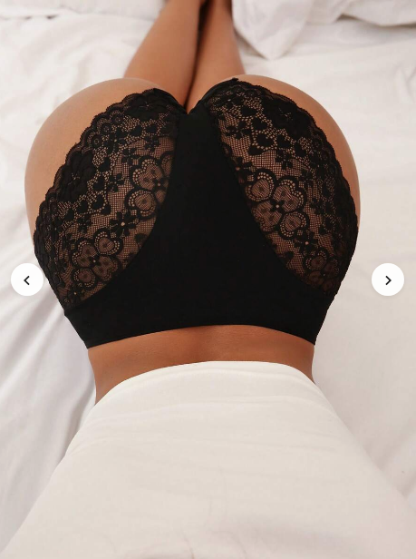 Plain Splice Lace Triangle Panties