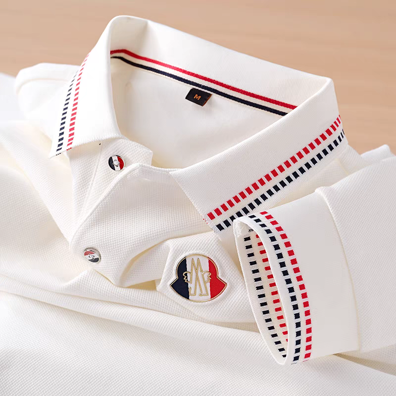 Men's White Full Sleeve Polo T-Shirt | PT-04